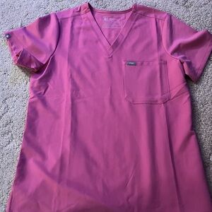 Figs Catarina scrub top F*ing pink medium
